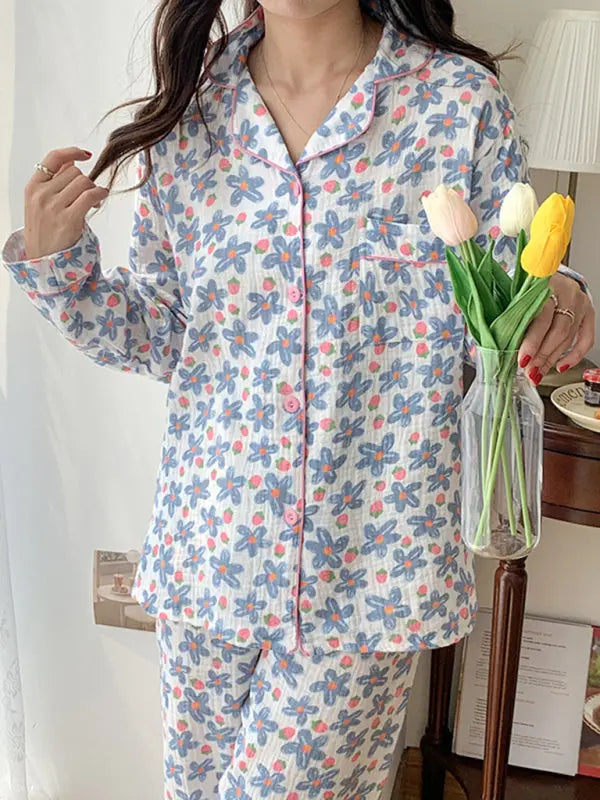 Blue Zone Planet | Angel's pure cotton gauze pajamas kakaclo