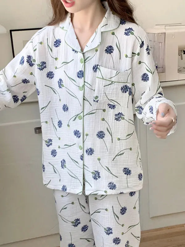 Blue Zone Planet | Angel's pure cotton gauze pajamas kakaclo