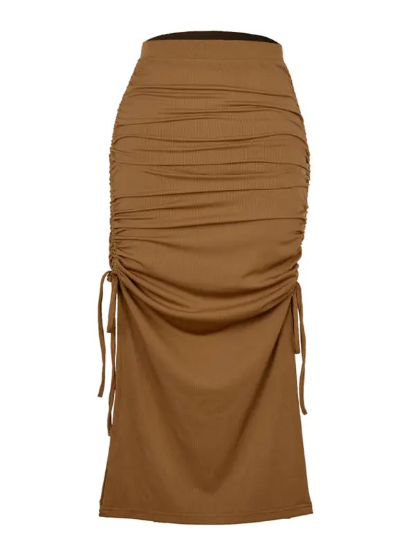 Blue Zone Planet | Anna's knitted slit slim fit hip maxi skirt BLUE ZONE PLANET