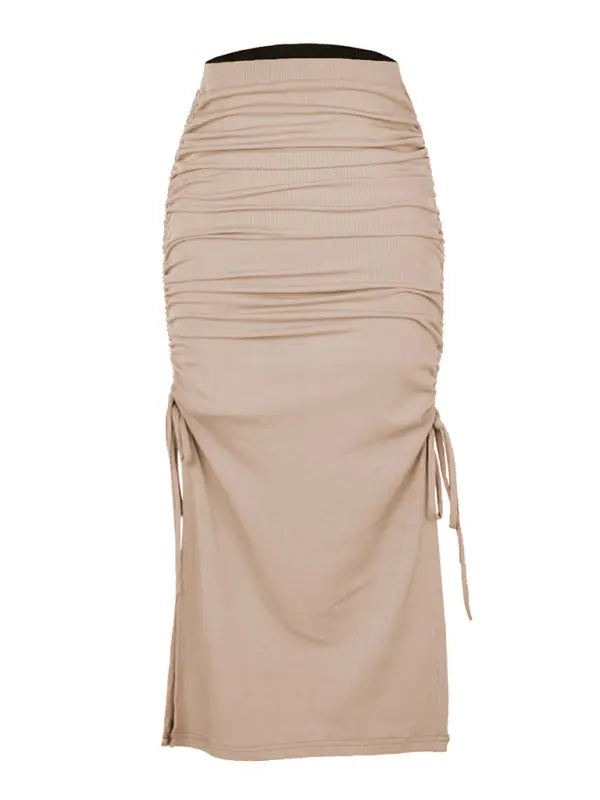Blue Zone Planet | Anna's knitted slit slim fit hip maxi skirt BLUE ZONE PLANET