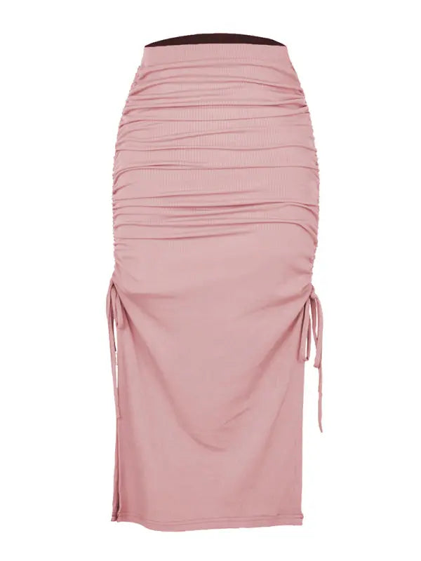 Blue Zone Planet | Anna's knitted slit slim fit hip maxi skirt BLUE ZONE PLANET