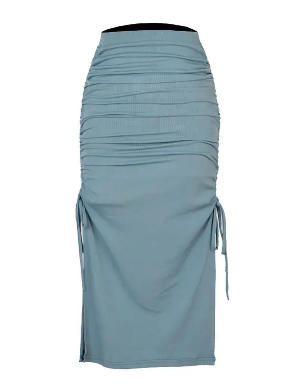 Blue Zone Planet | Anna's knitted slit slim fit hip maxi skirt BLUE ZONE PLANET