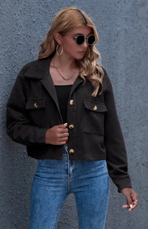Blue Zone Planet | Autumn And Winter Corduroy Shirt Coat BLUE ZONE PLANET