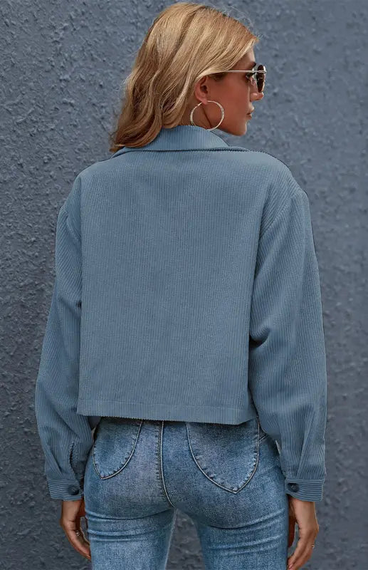 Blue Zone Planet | Autumn And Winter Corduroy Shirt Coat BLUE ZONE PLANET