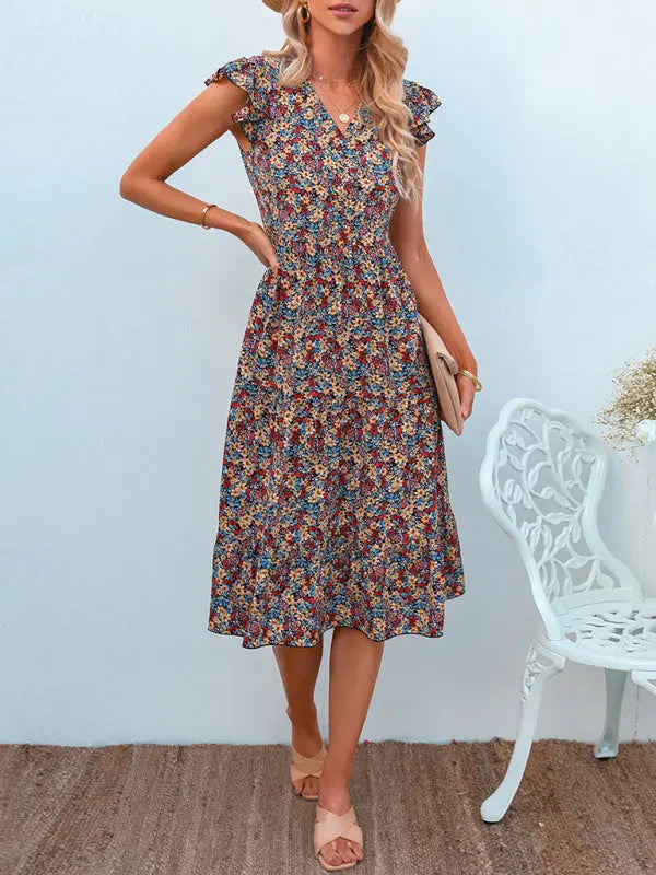 Blue Zone Planet | Ava's Satin Lace Stitching V-Neck Strapless Backless Dress BLUE ZONE PLANET