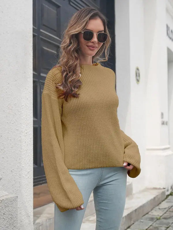 Blue Zone Planet | Balloon Sleeve Turtleneck Sweater BLUE ZONE PLANET