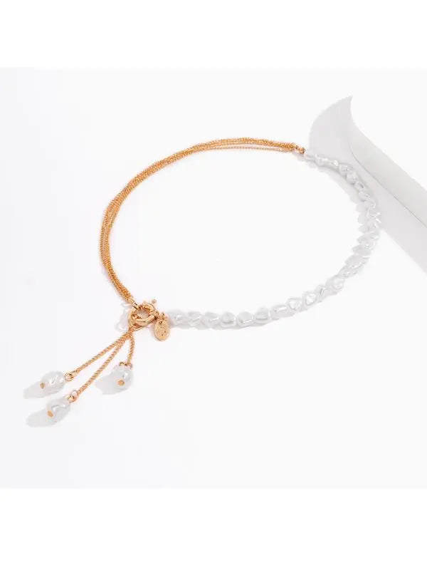 Blue Zone Planet | Baroque shaped pearl necklace creative irregular chain clavicle necklace BLUE ZONE PLANET