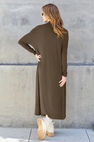 Blue Zone Planet | Basic Bae Full Size Open Front Long Sleeve Cover Up BLUE ZONE PLANET