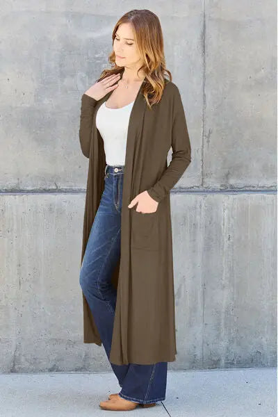 Blue Zone Planet | Basic Bae Full Size Open Front Long Sleeve Cover Up BLUE ZONE PLANET