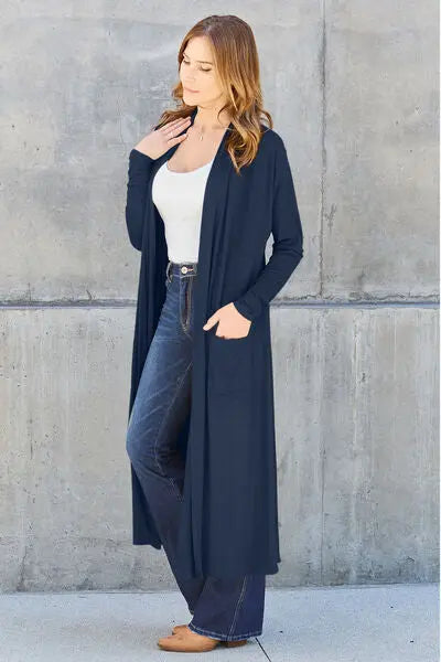 Blue Zone Planet | Basic Bae Full Size Open Front Long Sleeve Cover Up BLUE ZONE PLANET