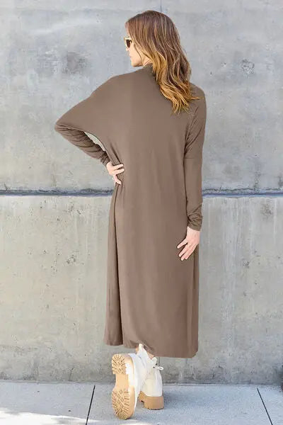 Blue Zone Planet | Basic Bae Full Size Open Front Long Sleeve Cover Up BLUE ZONE PLANET