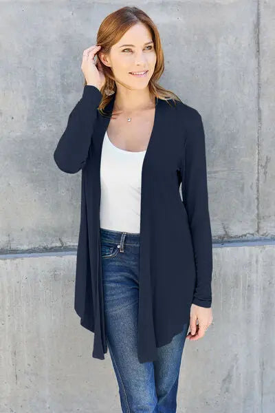 Blue Zone Planet | Basic Bae Full Size Open Front Long Sleeve Cover Up BLUE ZONE PLANET
