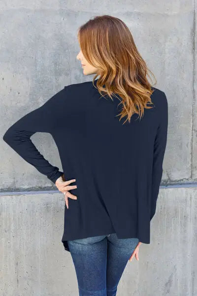 Blue Zone Planet | Basic Bae Full Size Open Front Long Sleeve Cover Up BLUE ZONE PLANET