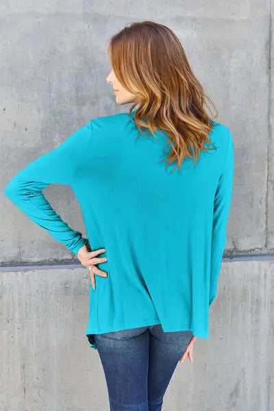 Blue Zone Planet | Basic Bae Full Size Open Front Long Sleeve Cover Up BLUE ZONE PLANET