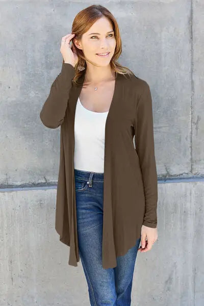 Blue Zone Planet | Basic Bae Full Size Open Front Long Sleeve Cover Up BLUE ZONE PLANET