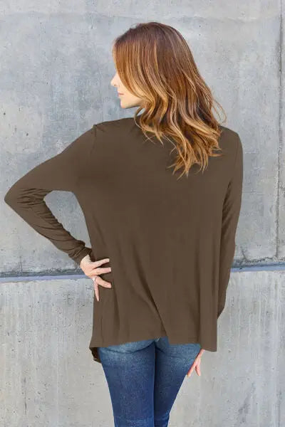 Blue Zone Planet | Basic Bae Full Size Open Front Long Sleeve Cover Up BLUE ZONE PLANET