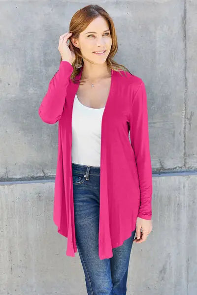 Blue Zone Planet | Basic Bae Full Size Open Front Long Sleeve Cover Up BLUE ZONE PLANET