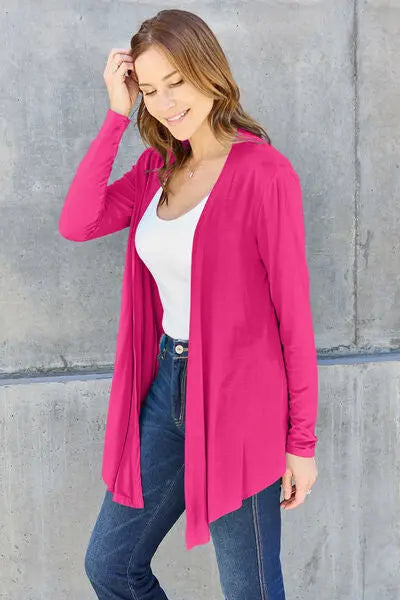 Blue Zone Planet | Basic Bae Full Size Open Front Long Sleeve Cover Up BLUE ZONE PLANET