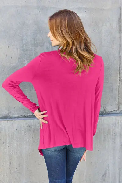 Blue Zone Planet | Basic Bae Full Size Open Front Long Sleeve Cover Up BLUE ZONE PLANET