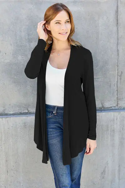 Blue Zone Planet | Basic Bae Full Size Open Front Long Sleeve Cover Up BLUE ZONE PLANET
