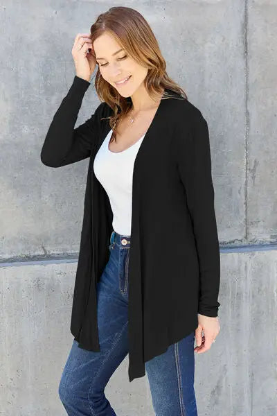 Blue Zone Planet | Basic Bae Full Size Open Front Long Sleeve Cover Up BLUE ZONE PLANET