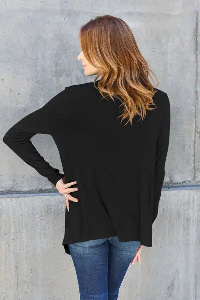 Blue Zone Planet | Basic Bae Full Size Open Front Long Sleeve Cover Up BLUE ZONE PLANET