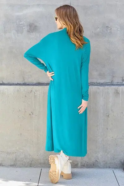 Blue Zone Planet | Basic Bae Full Size Open Front Long Sleeve Cover Up BLUE ZONE PLANET