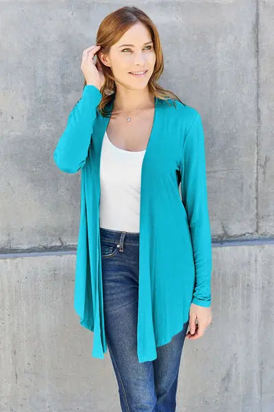 Blue Zone Planet | Basic Bae Full Size Open Front Long Sleeve Cover Up BLUE ZONE PLANET