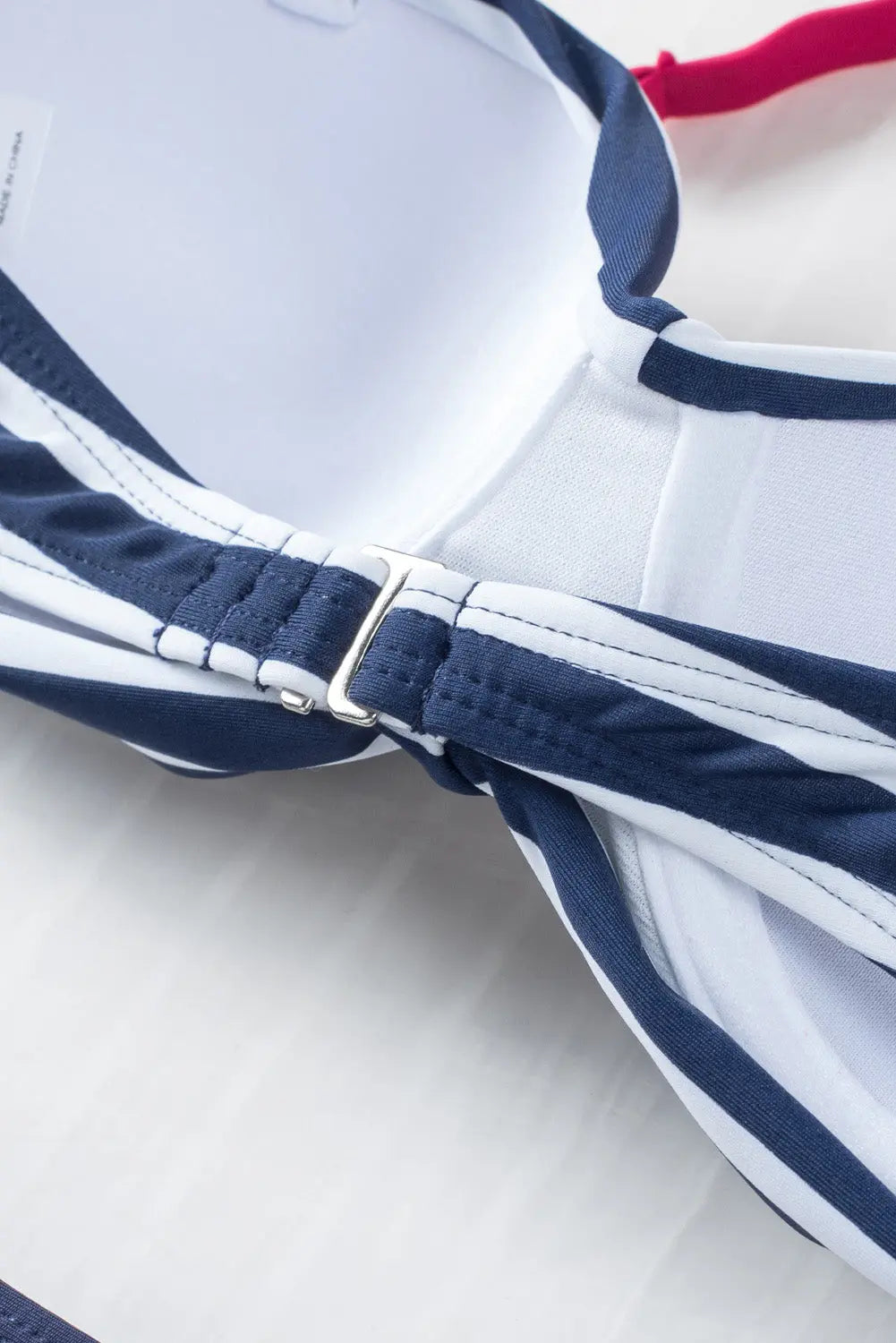 Blue Zone Planet | Blue Halter Bandeau Striped Bikini Blue Zone Planet