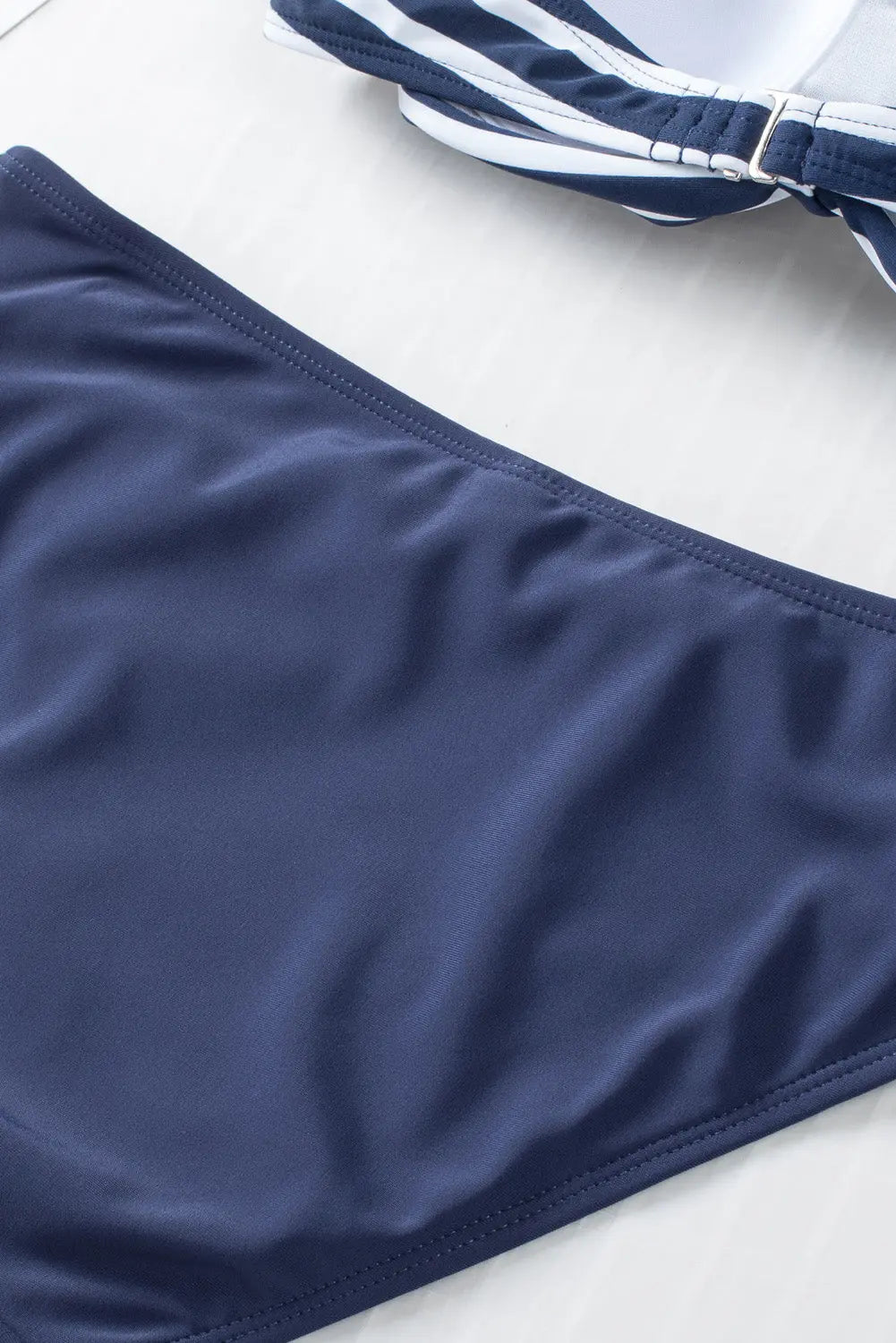 Blue Zone Planet |  Blue Halter Bandeau Striped Bikini Blue Zone Planet