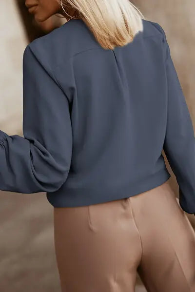 Blue Zone Planet | Button Up Round Neck Long Sleeve Shirt BLUE ZONE PLANET