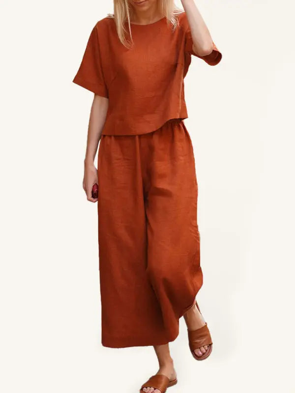Blue Zone Planet | Casual Suit Loose Solid Color Shirt Trousers Two-Piece Set kakaclo