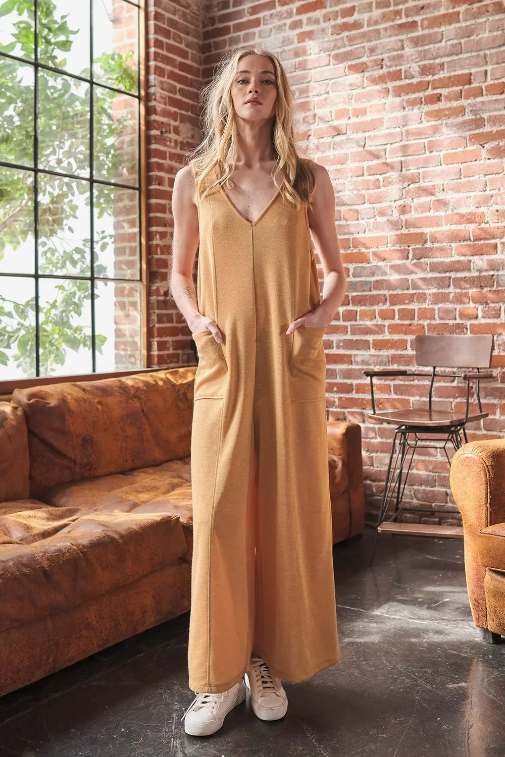 Blue Zone Planet | Ces Femme V-Neck Sleeveless Wide Leg Jumpsuit BLUE ZONE PLANET