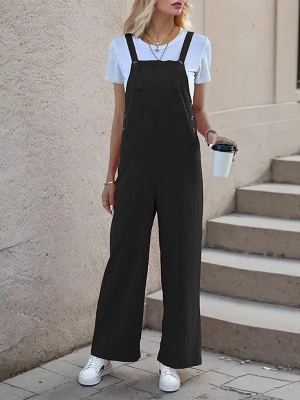 Blue Zone Planet | Crystal's one-piece spaghetti strap straight trousers kakaclo