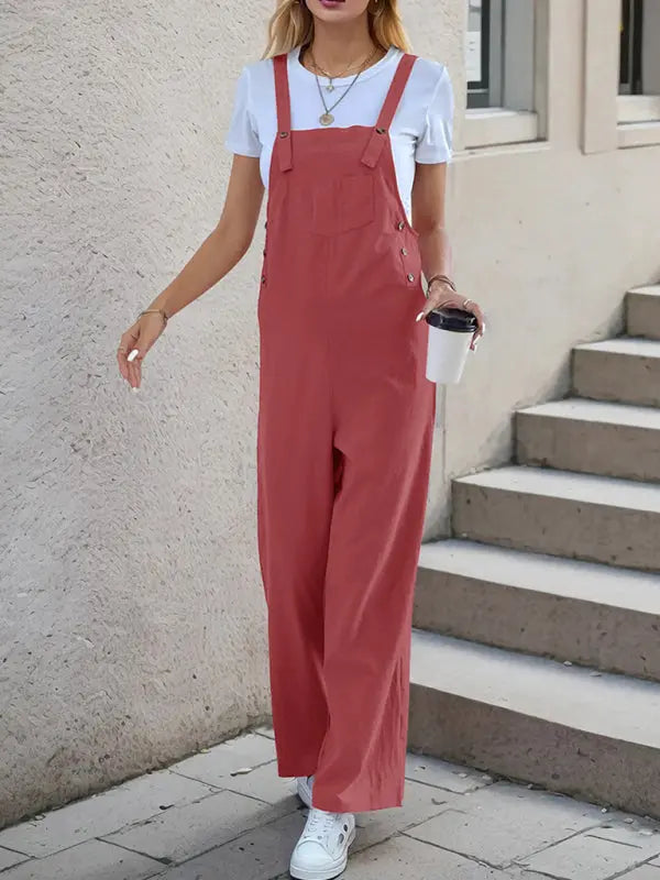 Blue Zone Planet | Crystal's one-piece spaghetti strap straight trousers kakaclo