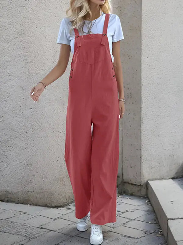 Blue Zone Planet | Crystal's one-piece spaghetti strap straight trousers kakaclo