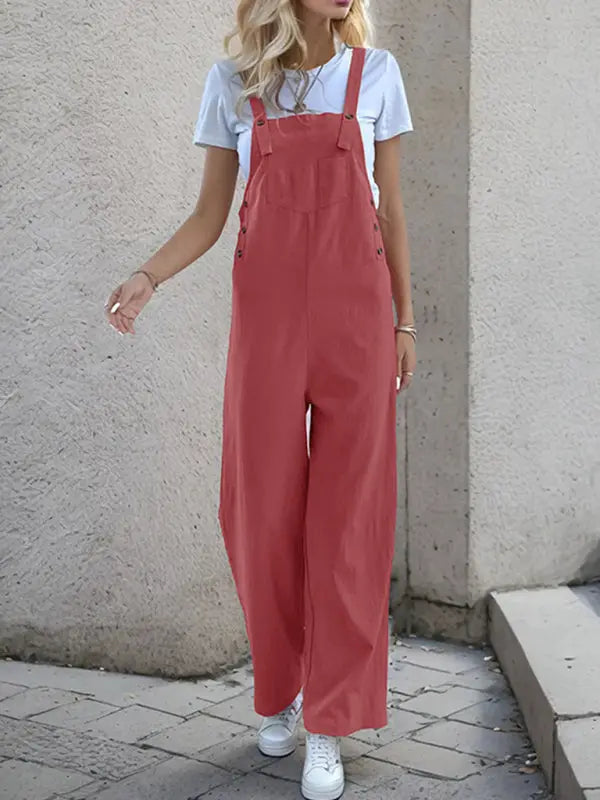 Blue Zone Planet | Crystal's one-piece spaghetti strap straight trousers kakaclo