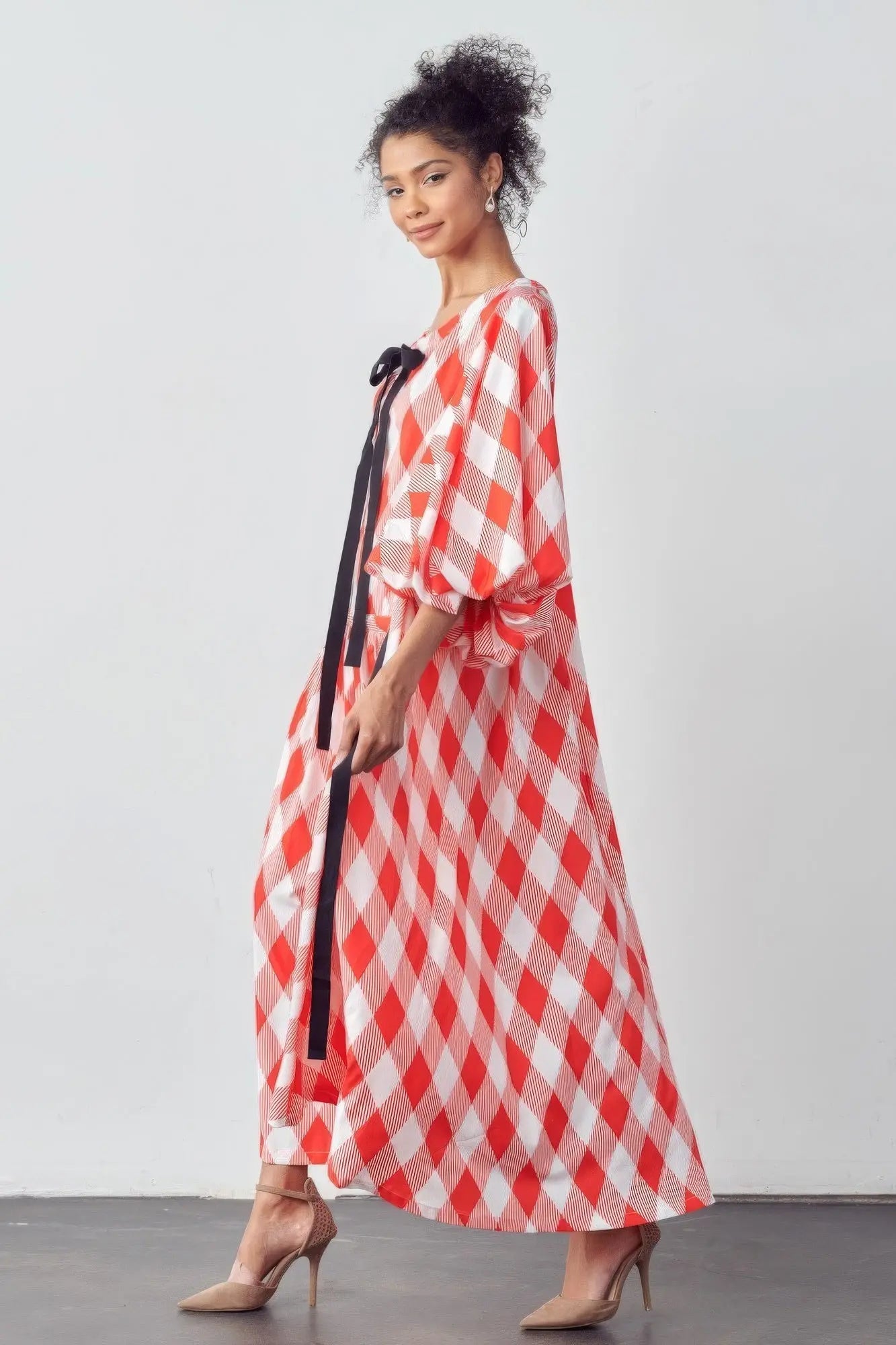 Blue Zone Planet | Ella's Balloon Sleeves Very Over Fit Pocketed Maxi Dress Blue Zone Planet