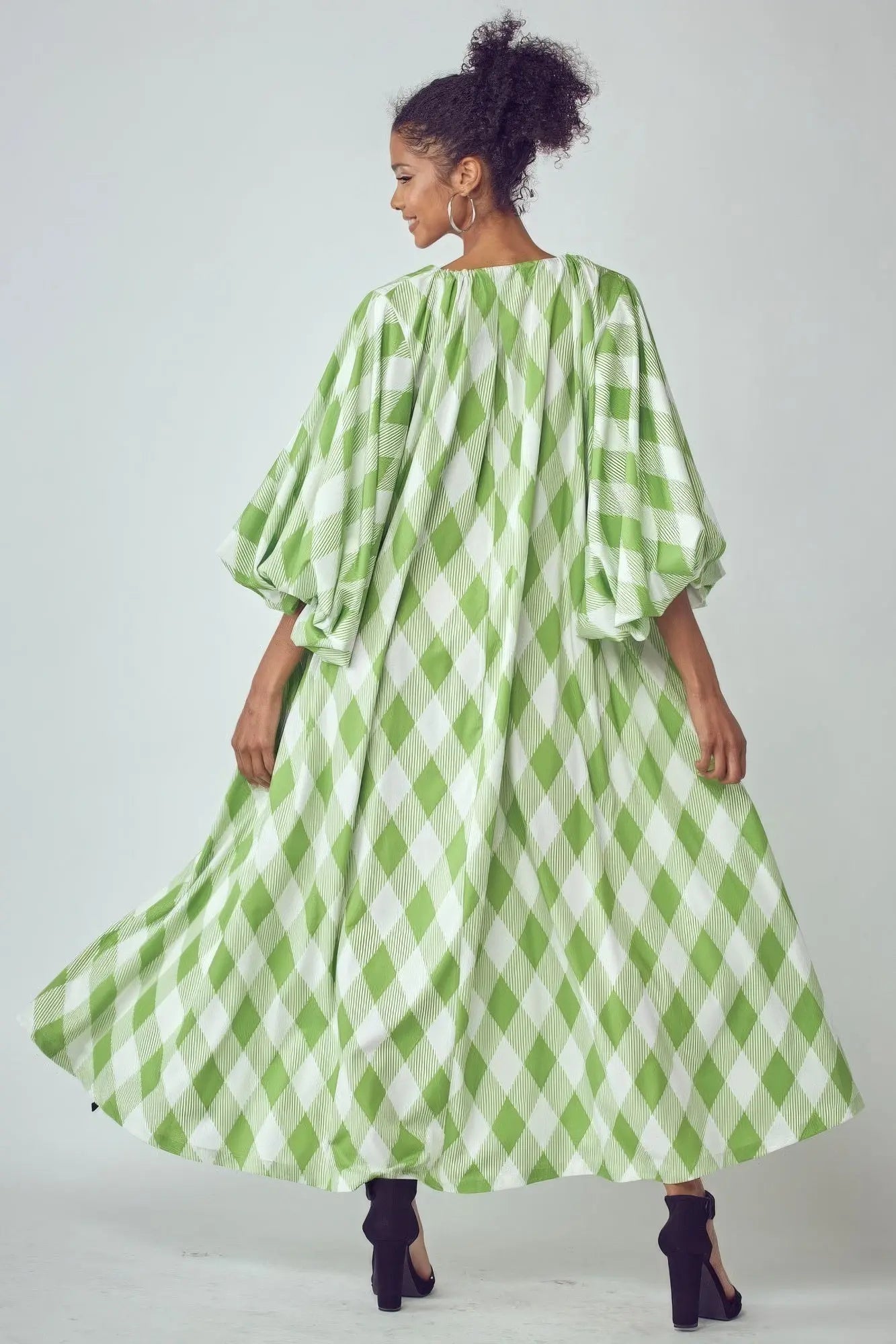 Blue Zone Planet | Ella's Balloon Sleeves Very Over Fit Pocketed Maxi Dress Blue Zone Planet