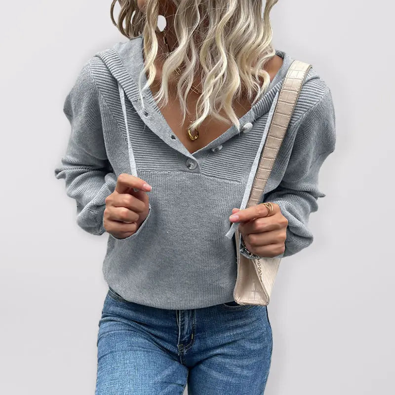 Blue Zone Planet | European and American solid long sleeved hooded sweater BLUE ZONE PLANET