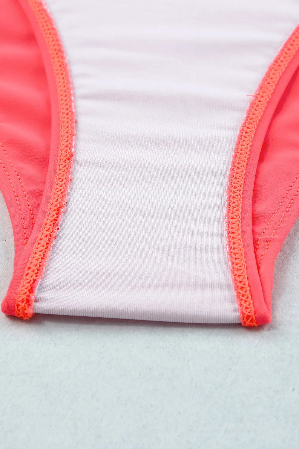 Blue Zone Planet | Fiery Red Scalloped Criss Cross High Waist Bikini Blue Zone Planet