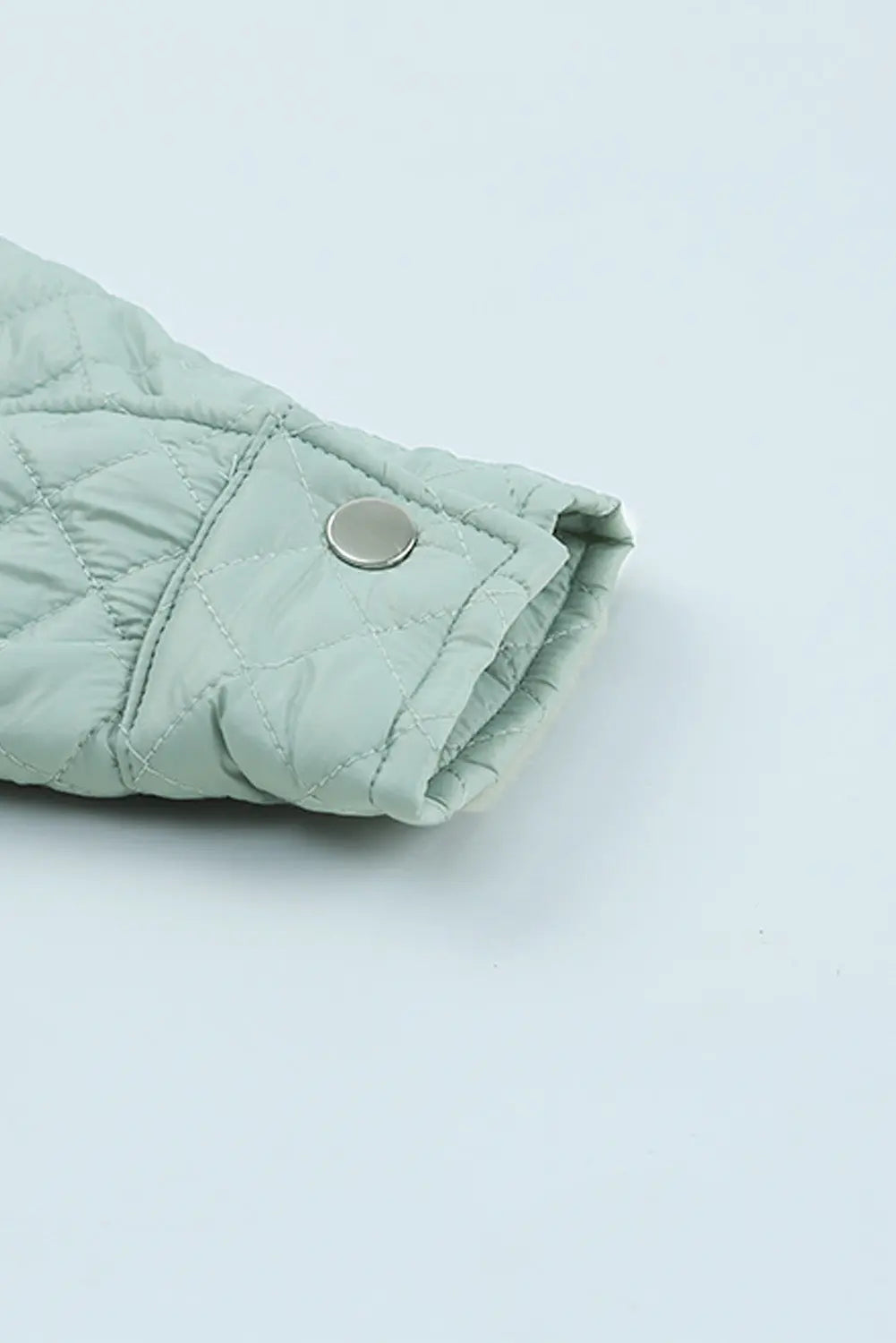Blue Zone Planet | Green Quilted Pocketed Zip-up Cropped Jacket Blue Zone Planet