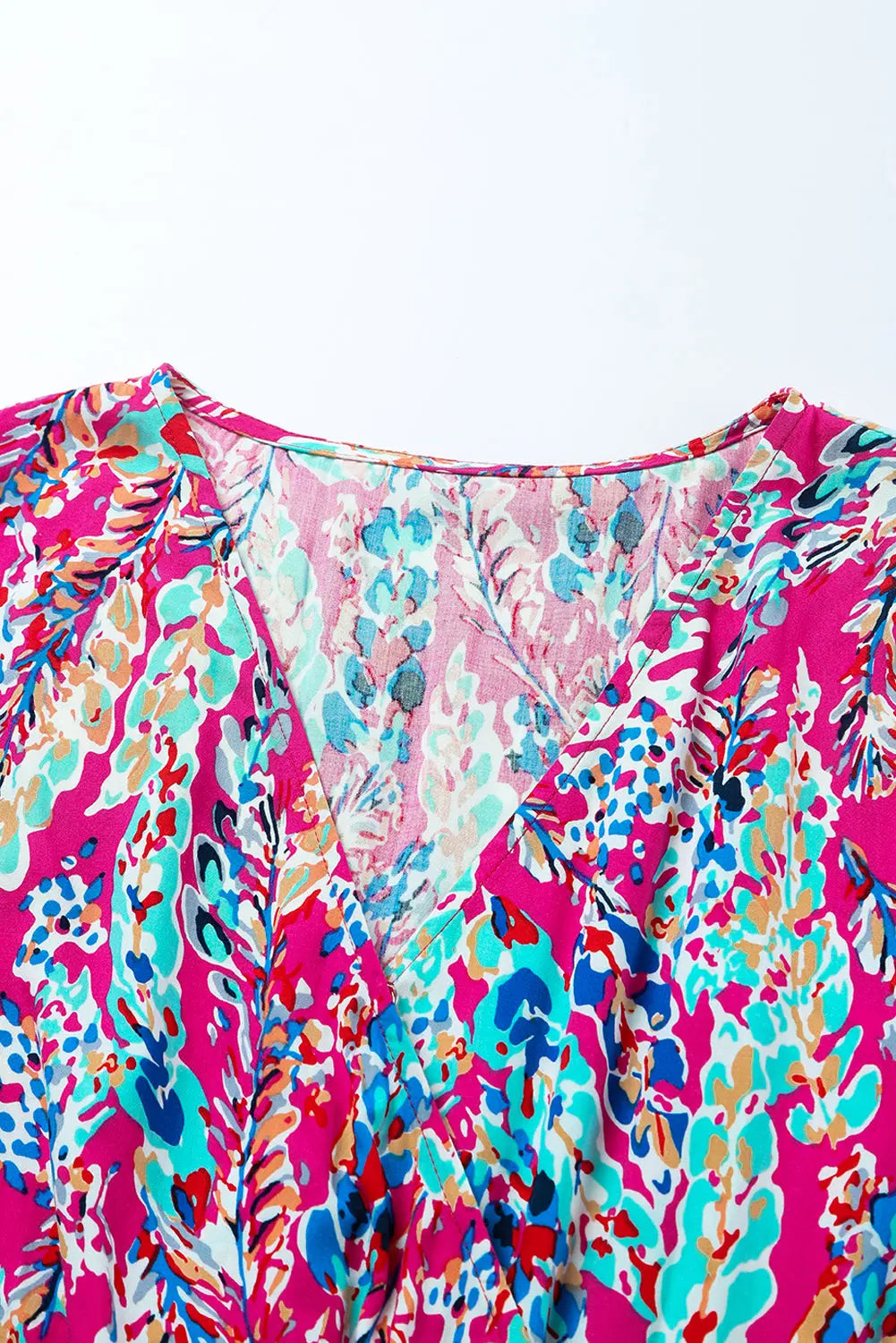 Blue Zone Planet | Green Wrap V Neck Floral Maxi Dress Blue Zone Planet