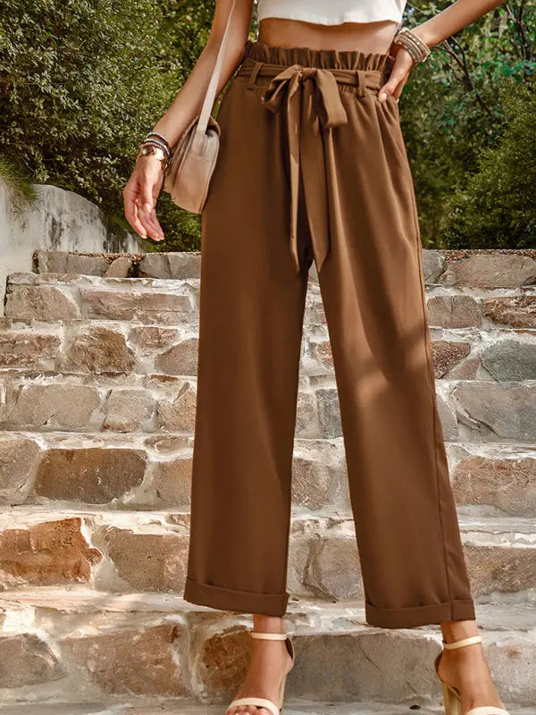 Blue Zone Planet | Janet's Woven Solid Color Commuter Trousers kakaclo