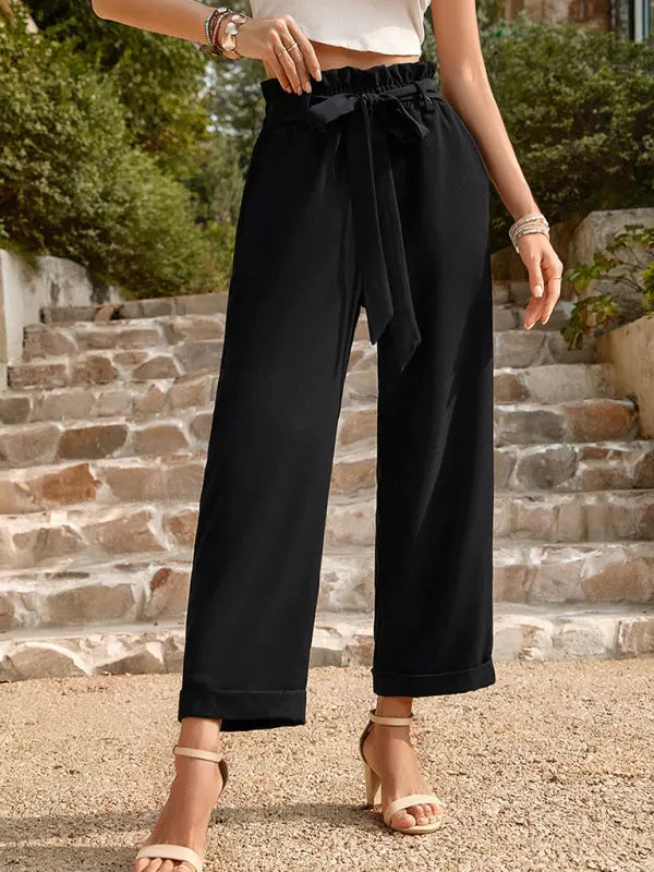 Blue Zone Planet | Janet's Woven Solid Color Commuter Trousers kakaclo
