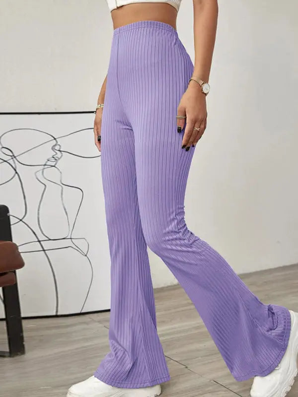 Blue Zone Planet | Knitted High Waist Flared Trousers BLUE ZONE PLANET