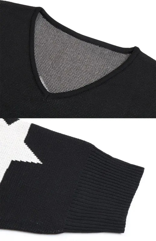 Blue Zone Planet | Ladies Jacquard Star Pattern Sweater BLUE ZONE PLANET