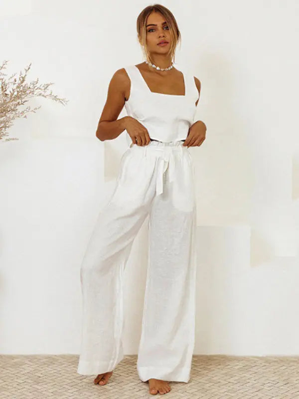 Blue Zone Planet | Ladies Vest Sleeveless Trousers Loose Suit Suit BLUE ZONE PLANET