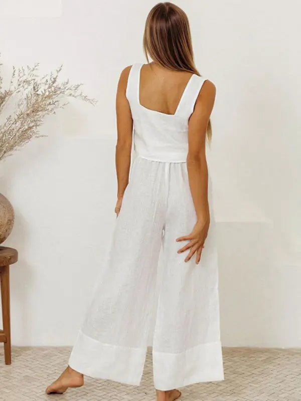 Blue Zone Planet | Ladies Vest Sleeveless Trousers Loose Suit Suit BLUE ZONE PLANET