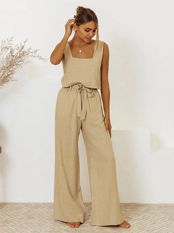 Blue Zone Planet | Ladies Vest Sleeveless Trousers Loose Suit Suit BLUE ZONE PLANET